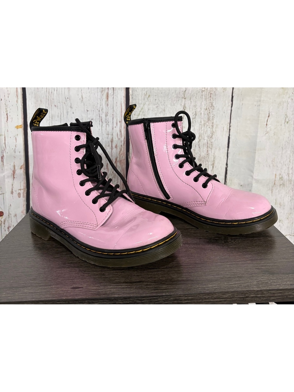 Dr. Martens 1460 J Pink Patent Leather Combat Boots Girls’ Size 4